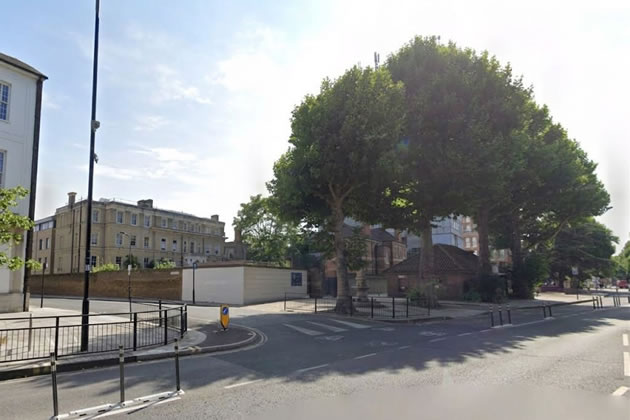 The junction of Weltje Road and King Street in Hammersmith