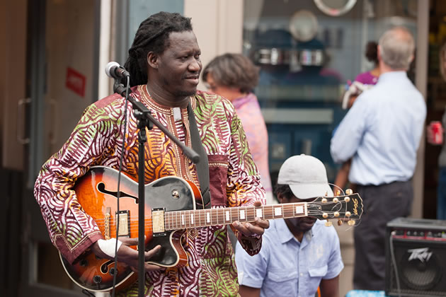 The afternoon band at the Devonshire Road Street Party