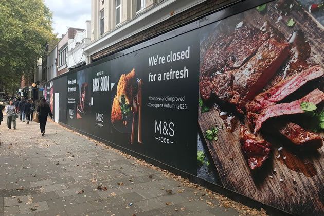 Hoardings continue to promise an Autumn 2025 reopening