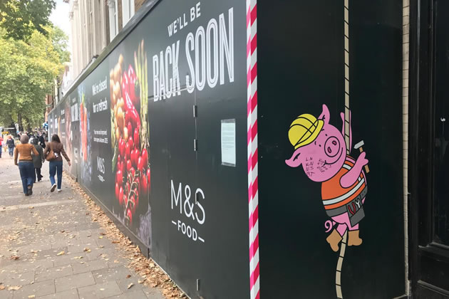 Work continues at the site on Chiswick High Road.