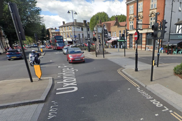 The junction of Cherrington Road and Uxbridge Road