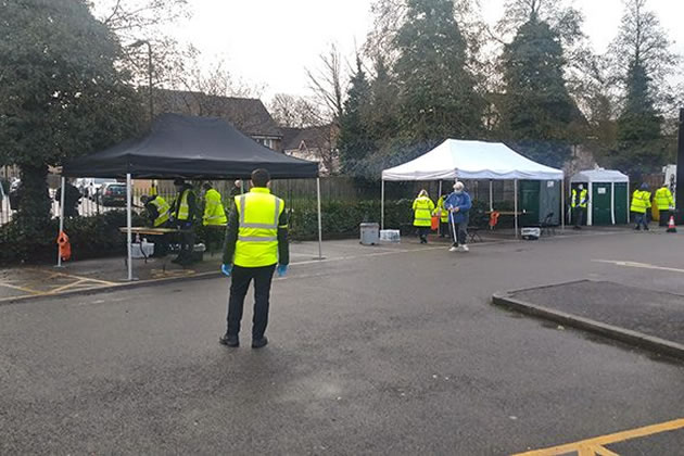 The test centre in the Dean Gardens car park 