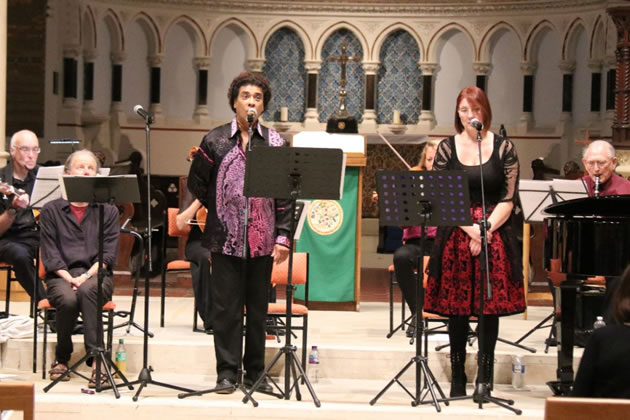 Tenor Neil Latchman singing with alto Keri Farish in the Grief Opera