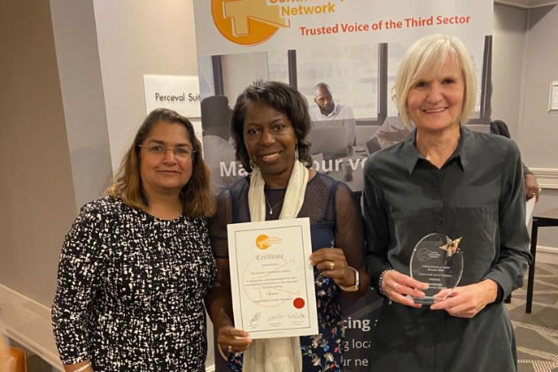 Trustees Meena Shah, Joy Doyle and Maureen Boughton