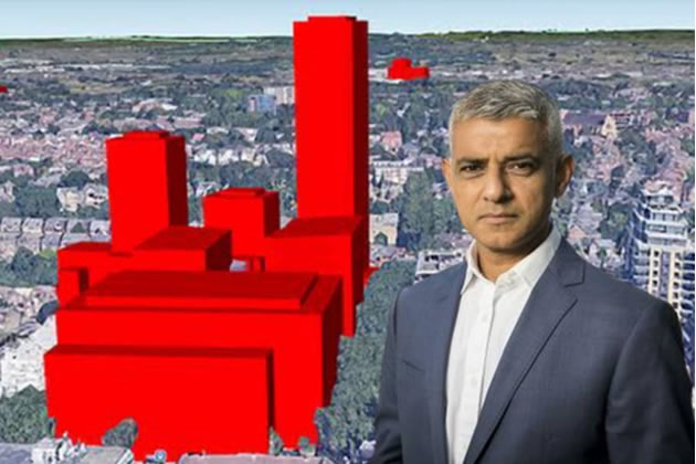 A visualisation of the Perceval House redevelopment with Sadiq Khan. Picture: Red Block Rebels