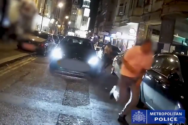 The moment when Richard Palmer shot a man in a Soho Street