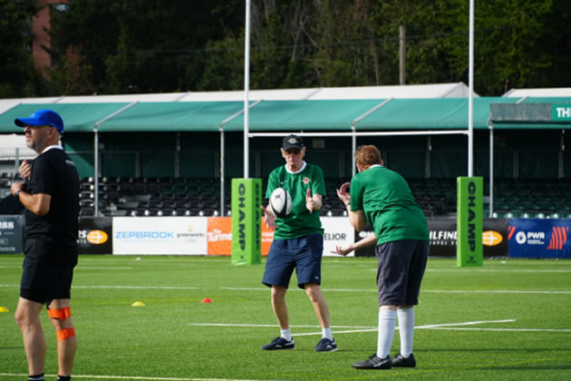 Participants in walking rugby at Ealing Trailfinders 
