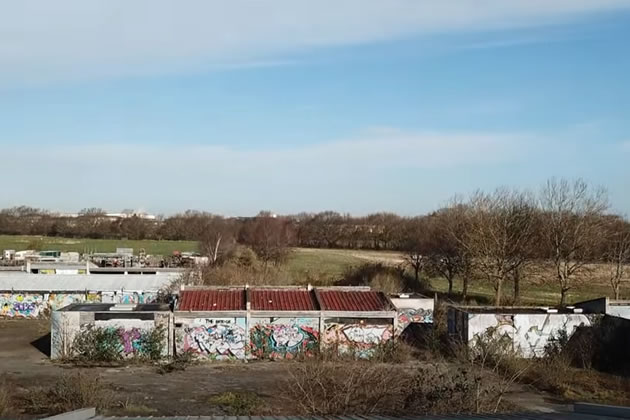 View of Warren Farm over the former sports facilities