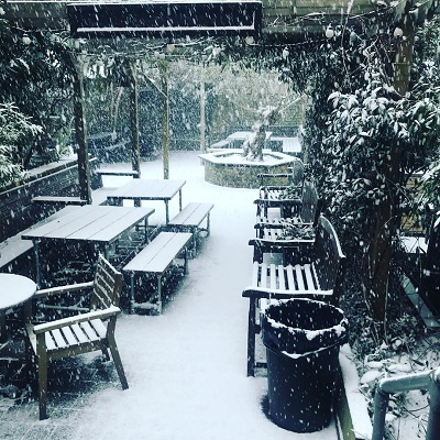 Winter wonderland at Crabtree pub in Hammersmith