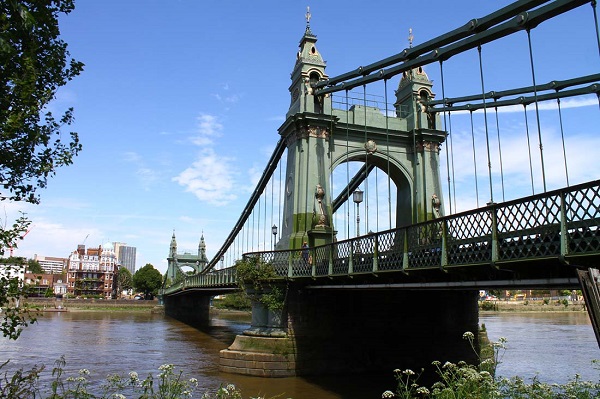 View across Thames by Hammersmith Bridge