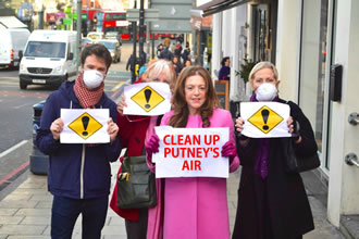 Sheila Boswell and local residents campaigning on Putney High Street