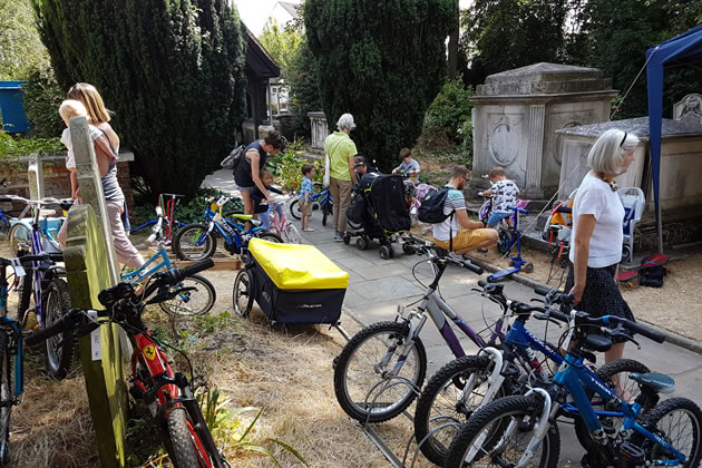 Buyers at a previous Barnes Charity Bike Sale 