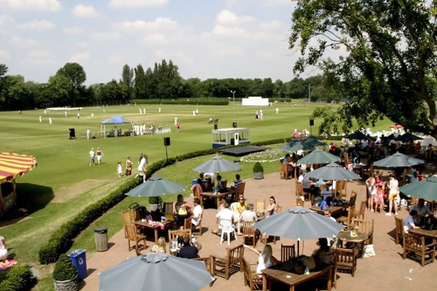 The terrace at the Bank of England Sports Ground