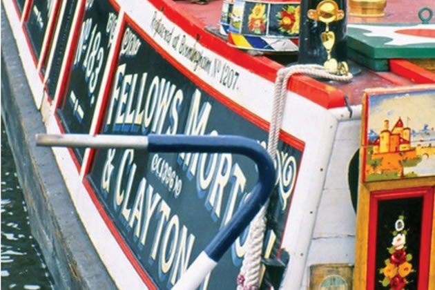 A richly decorated canal boat.