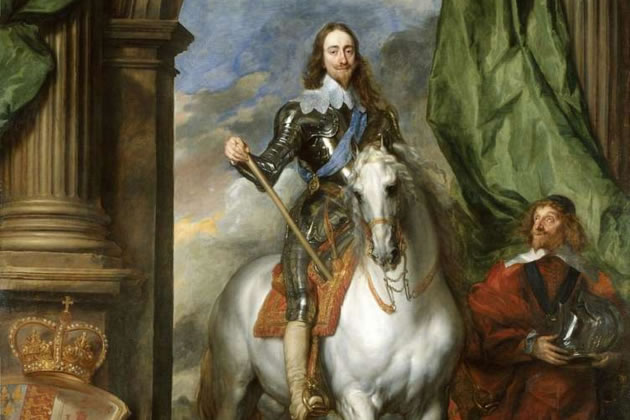 Charles I with M, de St Antoine by van Dyck (1633)