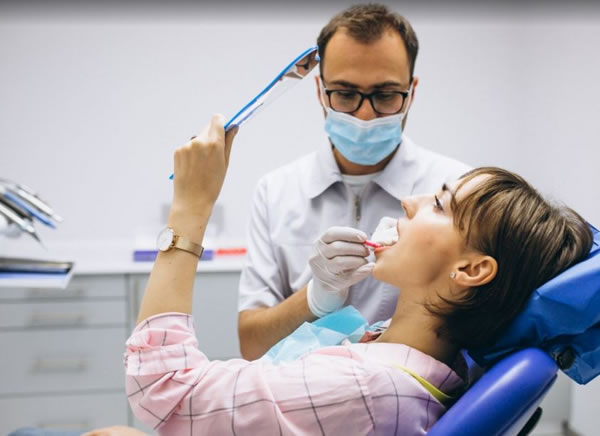 Dentist and patient