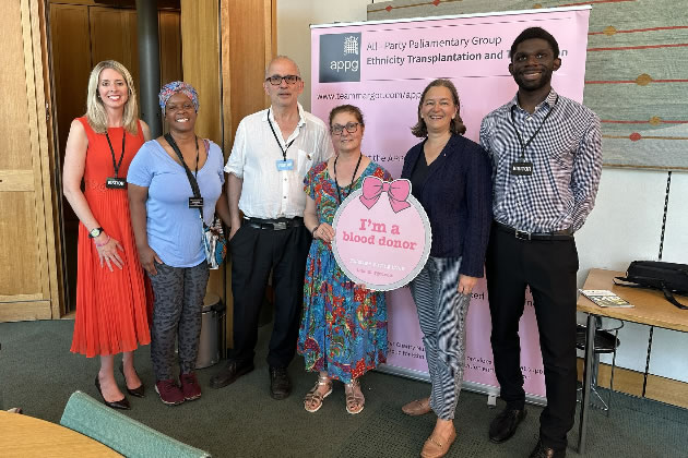 Fleur Anderson (second from right) attending the APPG World Donor Day event 