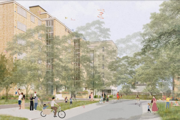 A visualisation from planning documents of the building proposed at Innes Gardens 