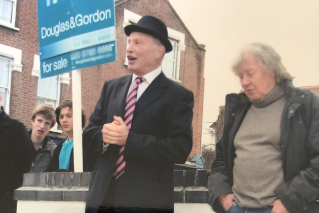 David McKee (right) on a visit to Putney 