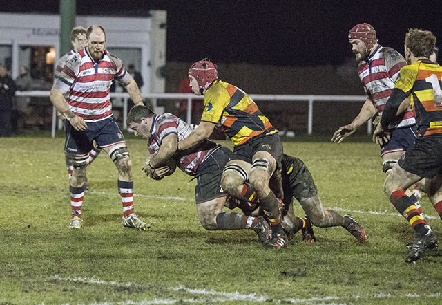 Aaron Liffchak halted by the Richmond defence