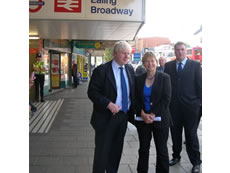 Angie Bray, Boris Johnson and Cllr Jason Stacey