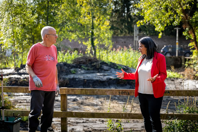 Rupa Huq with Ealing’s Forgotten Spaces representative Peter Treadgold