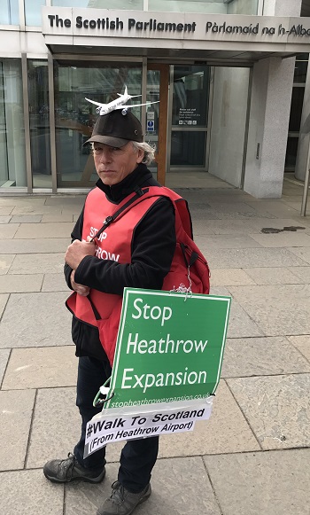 Neil Keveren outside Scottish Parliament