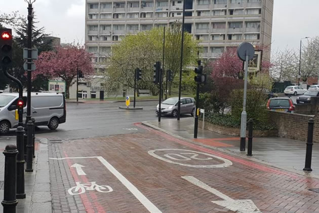 An earlier contraflow scheme implemented in Roehampton