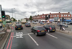 Gunnersbury Avenue junction with Popes Lane  