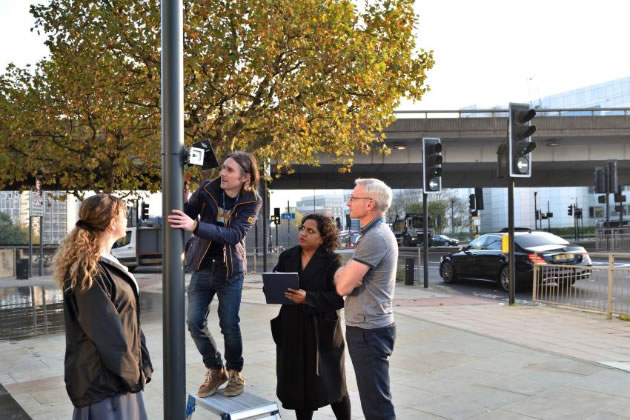 From left to right, Dr Kayla Schulte (Research Associate), Andrew Grieve (Senior Air Quality Analyst), Hima Chouhan (Senior Air Quality Analyst) and Dr Benjamin Barratt (Reader in Environmental Exposures & Public Health) from Imperial College London's Environmental Research Group