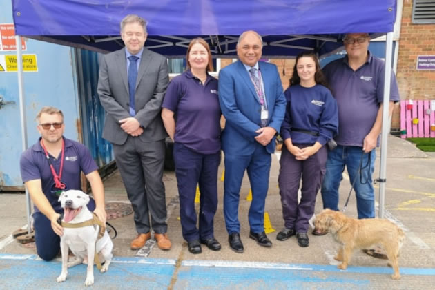 Animal Welfare team with Cllr Siddhu, Rupert and Gracie