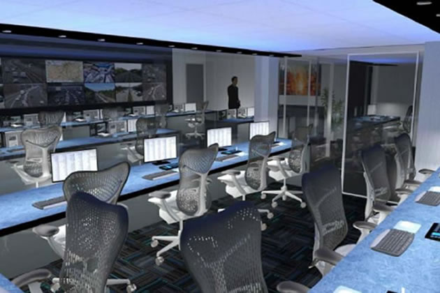 A visualisation of the Hounslow Borough CCTV control room