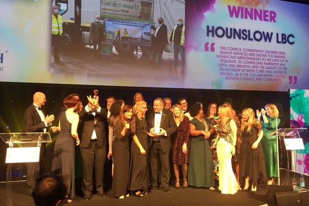 Hounslow's team receiving the award