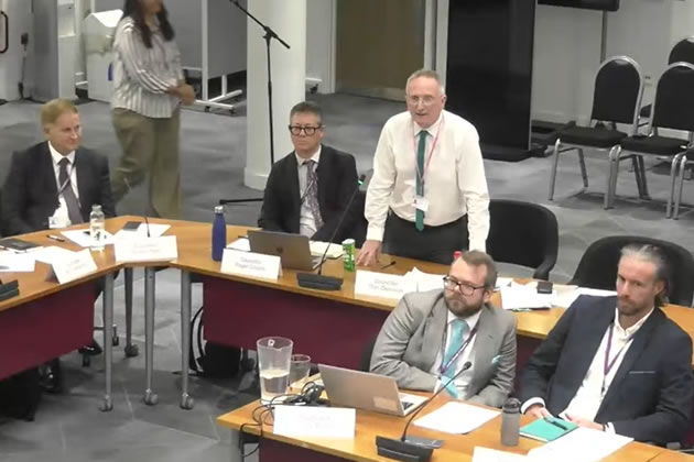 Cllr Theo Dennison (standing) thwarts Labour's plans during the September Council meeting