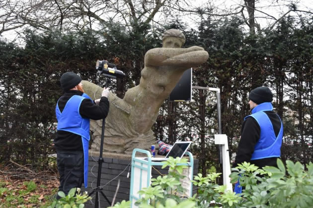 X-ray imaging of The Leaning Woman sculpture to help assess damage