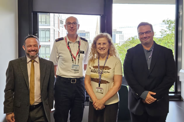 Left to right: Cllr Gary Malcolm, Supt. Sean Lynch, Cllr Connie Hersch, Cllr Matt Melllor