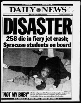 The local newspaper announces the attack