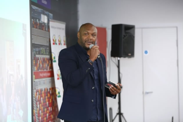 Marcus Gayle addressing the event 