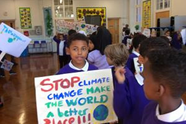 Miles Coverdale pupils in the school hall