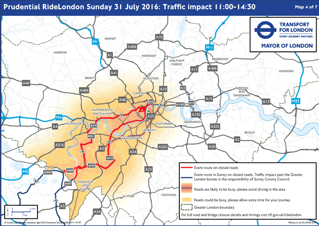 Prudential Ride London Traffic