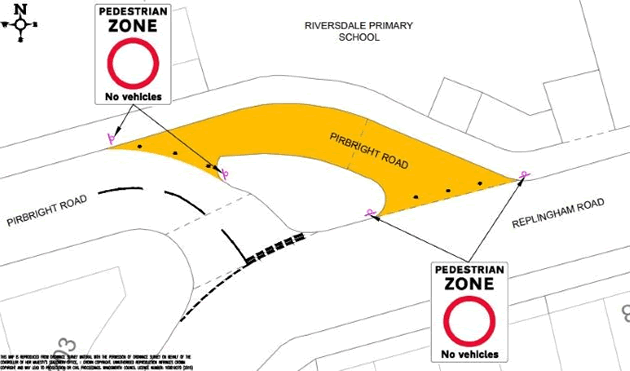 This area of Pirbright Road is being made pedestrians-only