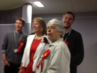 Ruth Cadbury celebrates her victory