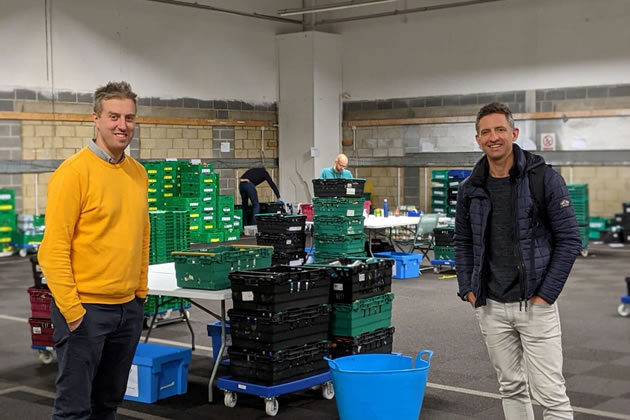 Foodbank Manager Dan Frith (Left) with vicar Martyn Layzell from St Mark's Battersea 