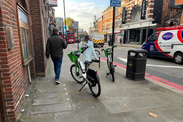 The bikes can be a nuisance for the disabled or people with prams and pushchairs