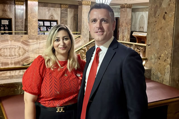 Councillor Shirin Georgiani and Labour leader Simon Hogg