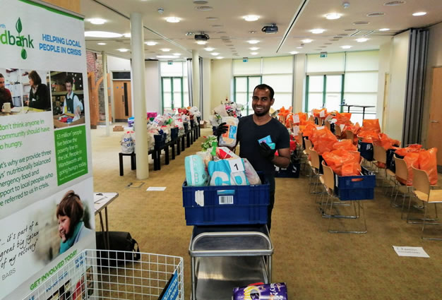 Food parcels ready for collection at St. Mark's Church. Picture: Wandsworth Foodbank