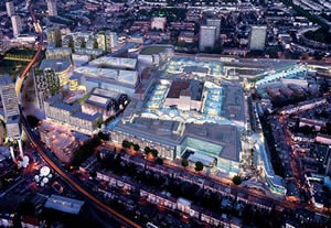 Proposed aerial view of Westfield Shepherd's Bush