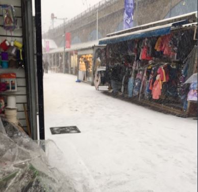 Shepherd's Bush Market in the snow